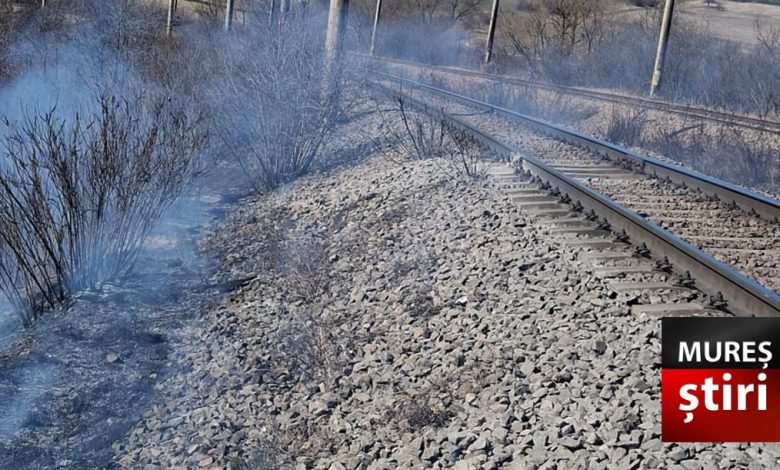 foto.-incendiu-langa-calea-ferata-intre-archita-si-mureni:-2-trenuri-de-calatori-oprite!