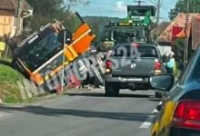 trafic-ingreunat-/-accident-in-localitatea-tampa,-camion-in-sant!