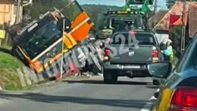 trafic-ingreunat-/-accident-in-localitatea-tampa,-camion-in-sant!