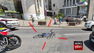 astazi:-biciclist-accidentat-in-centrul-municipiului-targu-mures,-ajuns-la-spital!