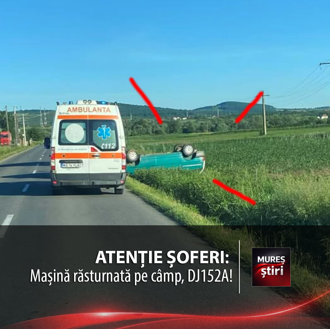 atentie-soferi:-accident-rutier-intre-localitatile-dumbravioara-si-glodeni,-pe-dj152a!