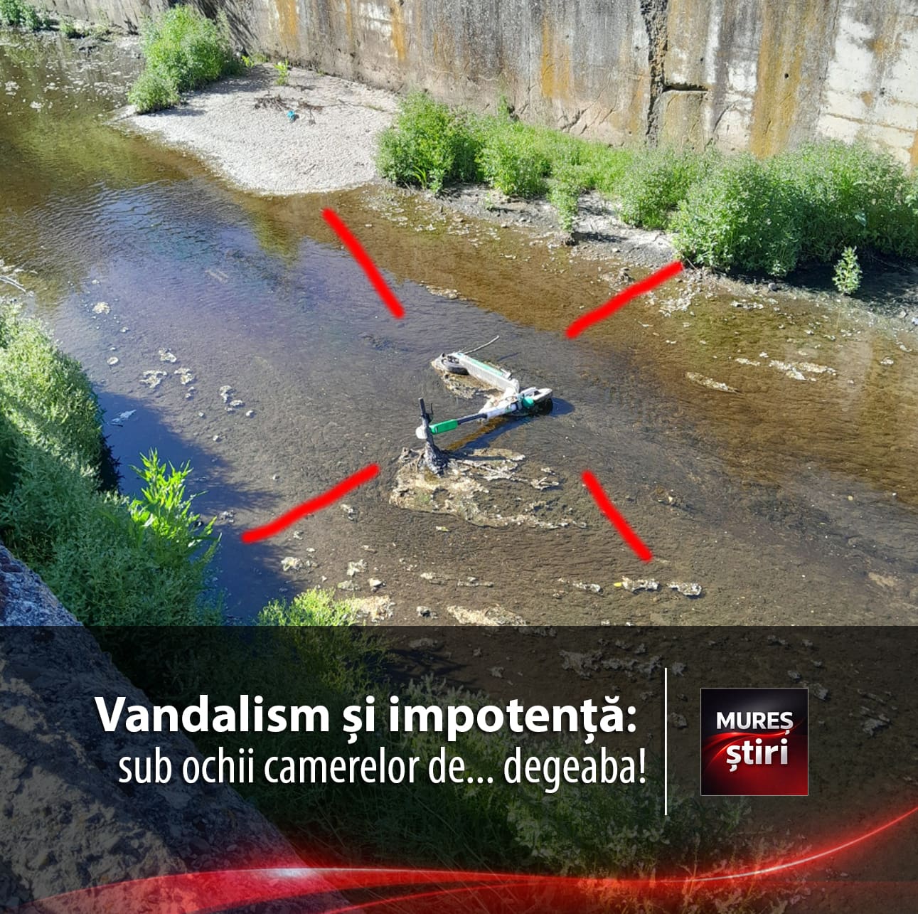 vandalism-si-impotenta-administrativa:-trotinete-electrice-aruncate-in-poklos,-sub-ochii-camerelor-de-supraveghere-„degeaba”!