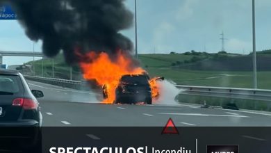 spectaculos-|-incendiu-violent-pe-autostrada-a3:-o-masina-a-fost-distrusa-complet-in-apropiere-de-tureni!