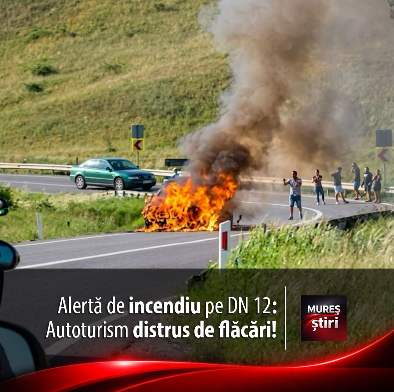 alerta-de-incendiu-pe-dn-12:-autoturism-distrus-complet-in-urma-unui-scurtcircuit-electric,-in-toplita!