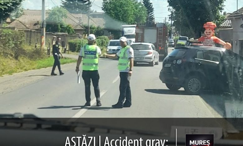 astazi-|-accident-grav-pe-dj-152a!-impact-violent-provocat-de-o-depasire,-in-zona-strandului,-in-sancraiu-de-mures!