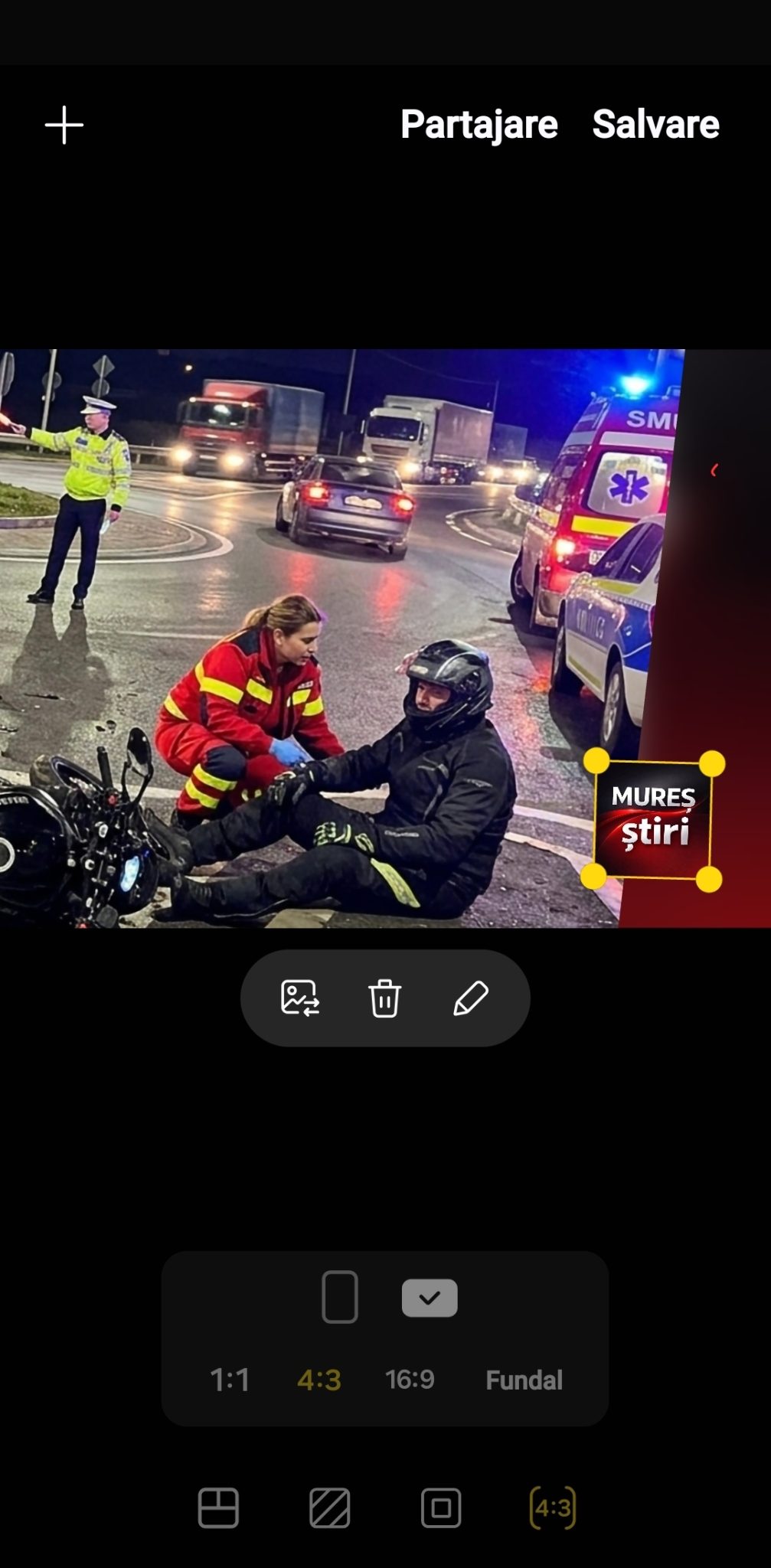 accident-rutier-in-sensul-giratoriu-de-la-balauseri:-impact-intre-un-autoturism-si-o-motocicleta!