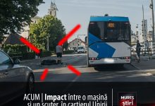 accident-rutier-in-cartierul-unirii-din-targu-mures:-un-autoturism-si-un-scuter-implicate!