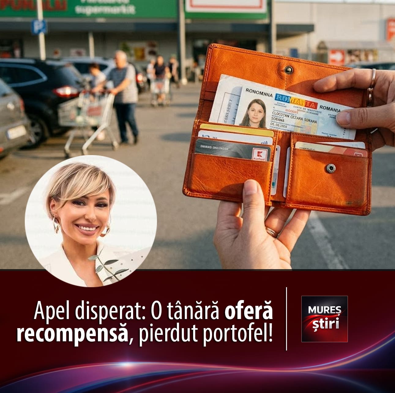 apel-disperat-in-targu-mures:-o-tanara-ofera-recompensa-dupa-ce-si-a-pierdut-portofelul-in-parcarea-unui-supermarket!
