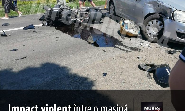 accident-rutier-grav-in-localitatea-gurghiu,-judetul-mures!-impact-intre-o-masina-si-o-motocicleta