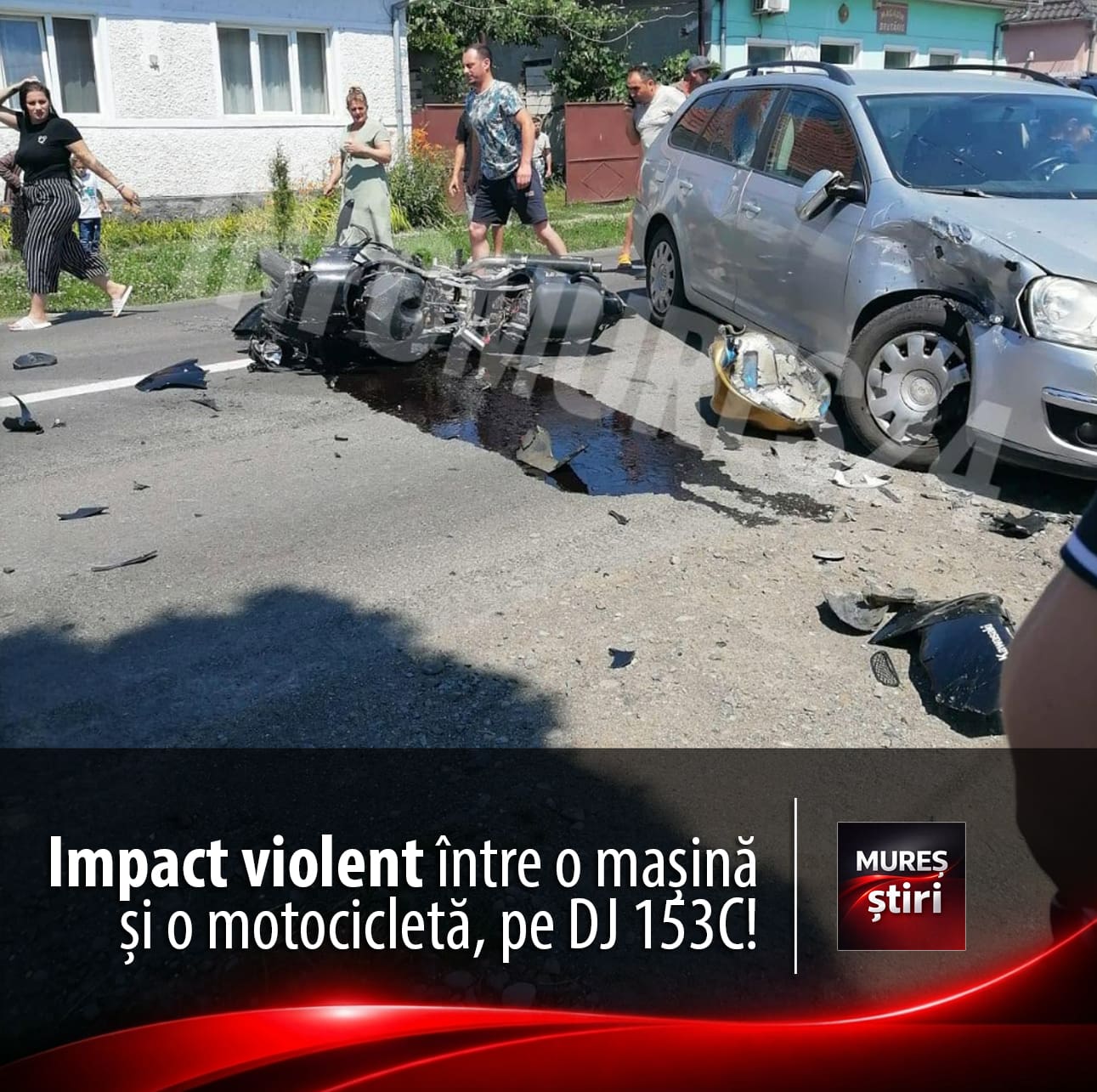 accident-rutier-grav-in-localitatea-gurghiu,-judetul-mures!-impact-intre-o-masina-si-o-motocicleta