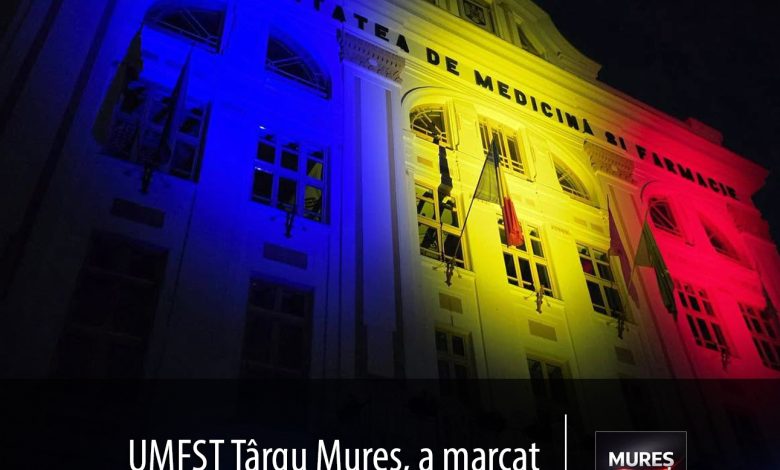 umfst-targu-mures,-singura-institutie-care-a-marcat-vizibil-ziua-drapelului-national.-primaria,-absenta-din-peisajul-festiv!-foto