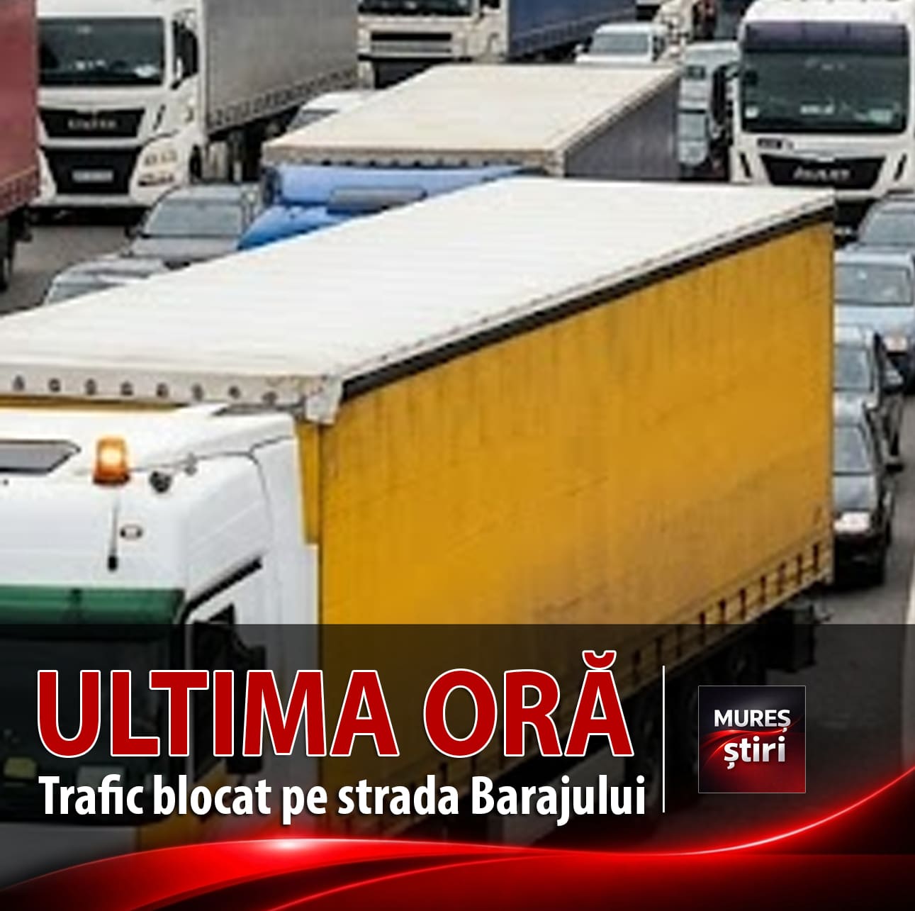 targu-mures:-trafic-blocat-pe-strada-barajului-din-cauza-unui-camion-defect!