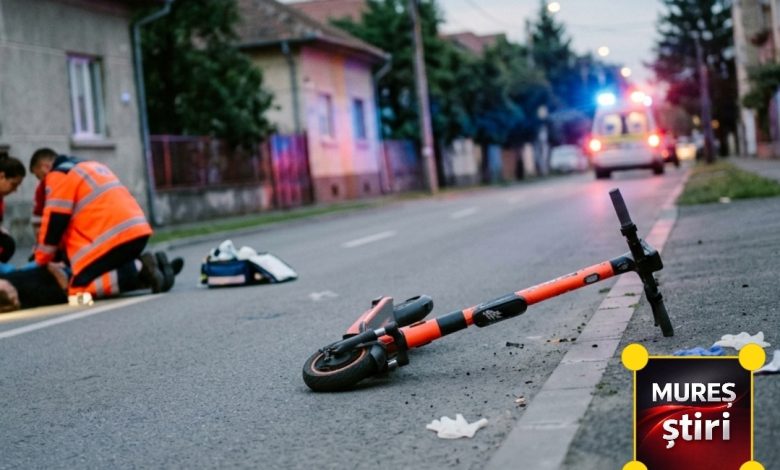 accident-grav-in-tarnaveni:-persoana-inconstienta-dupa-ce-a-cazut-de-pe-o-trotineta-electrica!