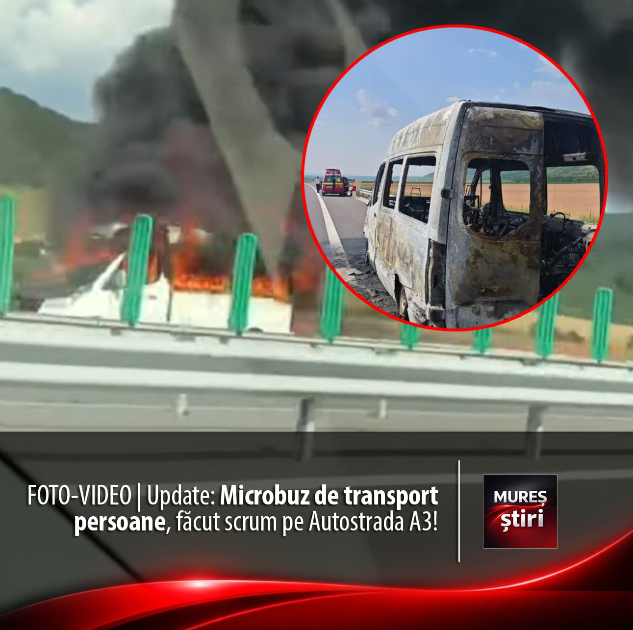 foto-video-|-update:-microbuz-de-transport-persoane,-facut-scrum-pe-autostrada-a3!