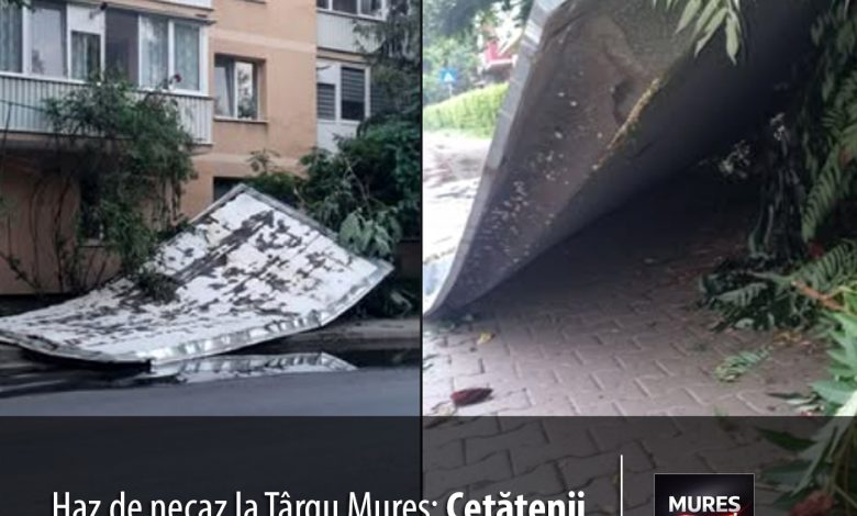 haz-de-necaz-la-targu-mures:-cetatenii-„doneaza”-resturi-de-acoperisuri-prabusite-pentru-a-atrage-atentia-unei-administratii-absente!