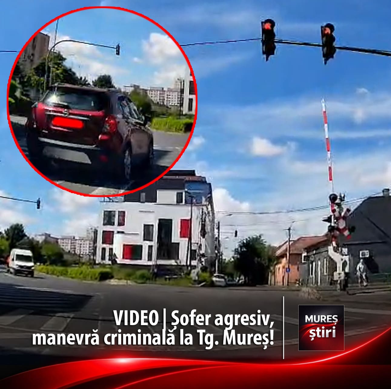 pericol-in-trafic-la-targu-mures:-un-sofer-a-ignorat-semaforul-si-a-fortat-trecerea-pe-o-zona-interzisa!-video