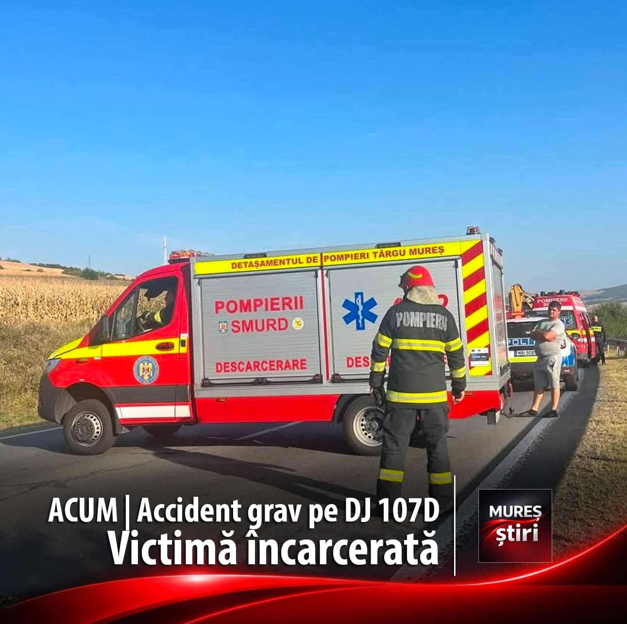 accident-rutier-grav-in-tarnaveni:-un-barbat-de-76-de-ani,-incarcerat-in-urma-parasirii-carosabilului!