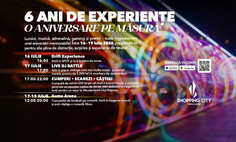 shopping-city-targu-mures-sarbatoreste-6-ani-cu-experiente-de-drift,-competitii-de-gaming,-muzica-live-si-premii-pentru-vizitatori