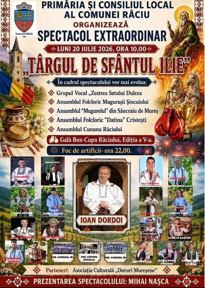 targul-de-sfantul-ilie,-sarbatorit-la-raciu-cu-muzica-populara,-gala-de-box-si-focuri-de-artificii