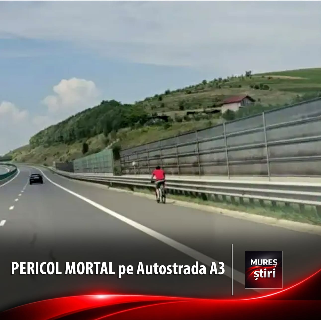 pericol-mortal-pe-autostrada-a3:-biciclist-surprins-pedaland-pe-banda-de-urgenta!
