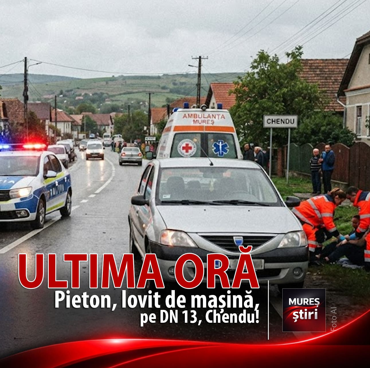 accident-rutier-in-localitatea-chendu,-judetul-mures:-un-pieton,-lovit-de-un-autoturism!