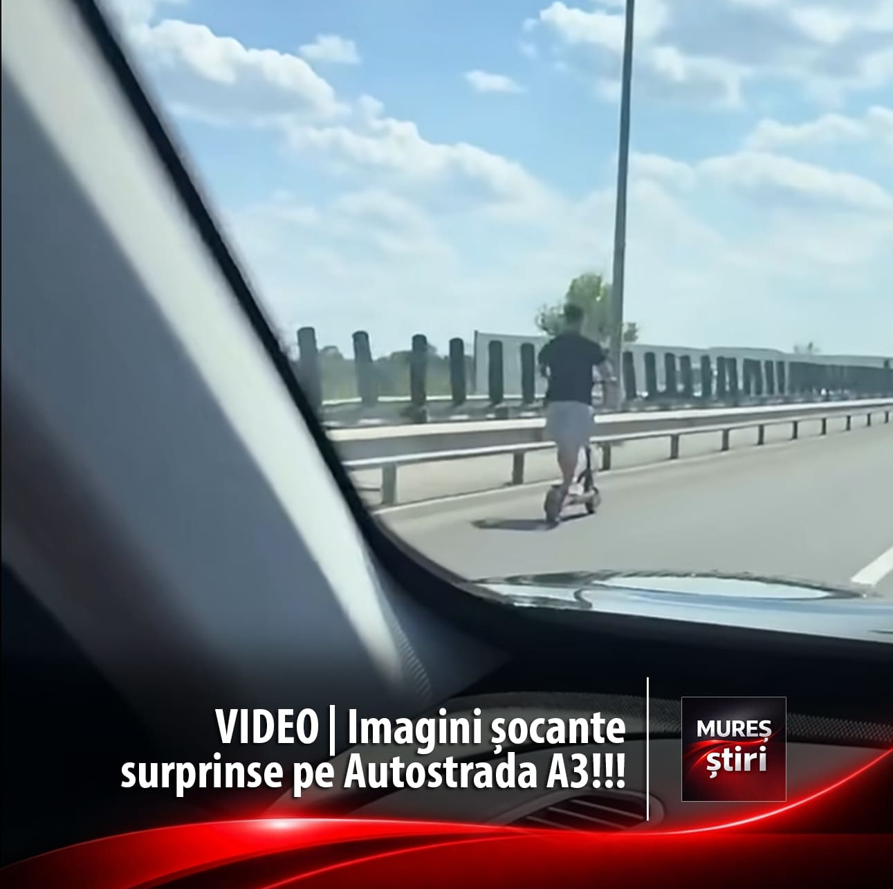 video-|-imagini-socante-pe-autostrada-a3:-un-tanar-a-fost-filmat-in-timp-ce-circula-cu-trotineta-electrica-pe-banda-a-treia,-printre-masini!