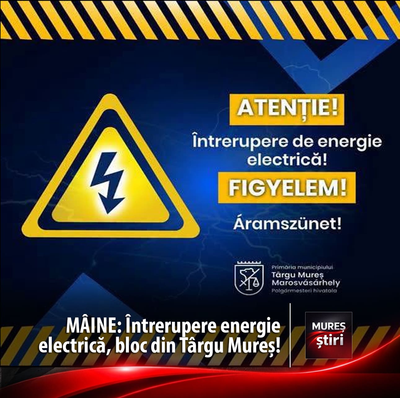 maine:-intrerupere-programata-a-alimentarii-cu-energie-electrica-pe-aleea-savinesti-din-targu-mures!