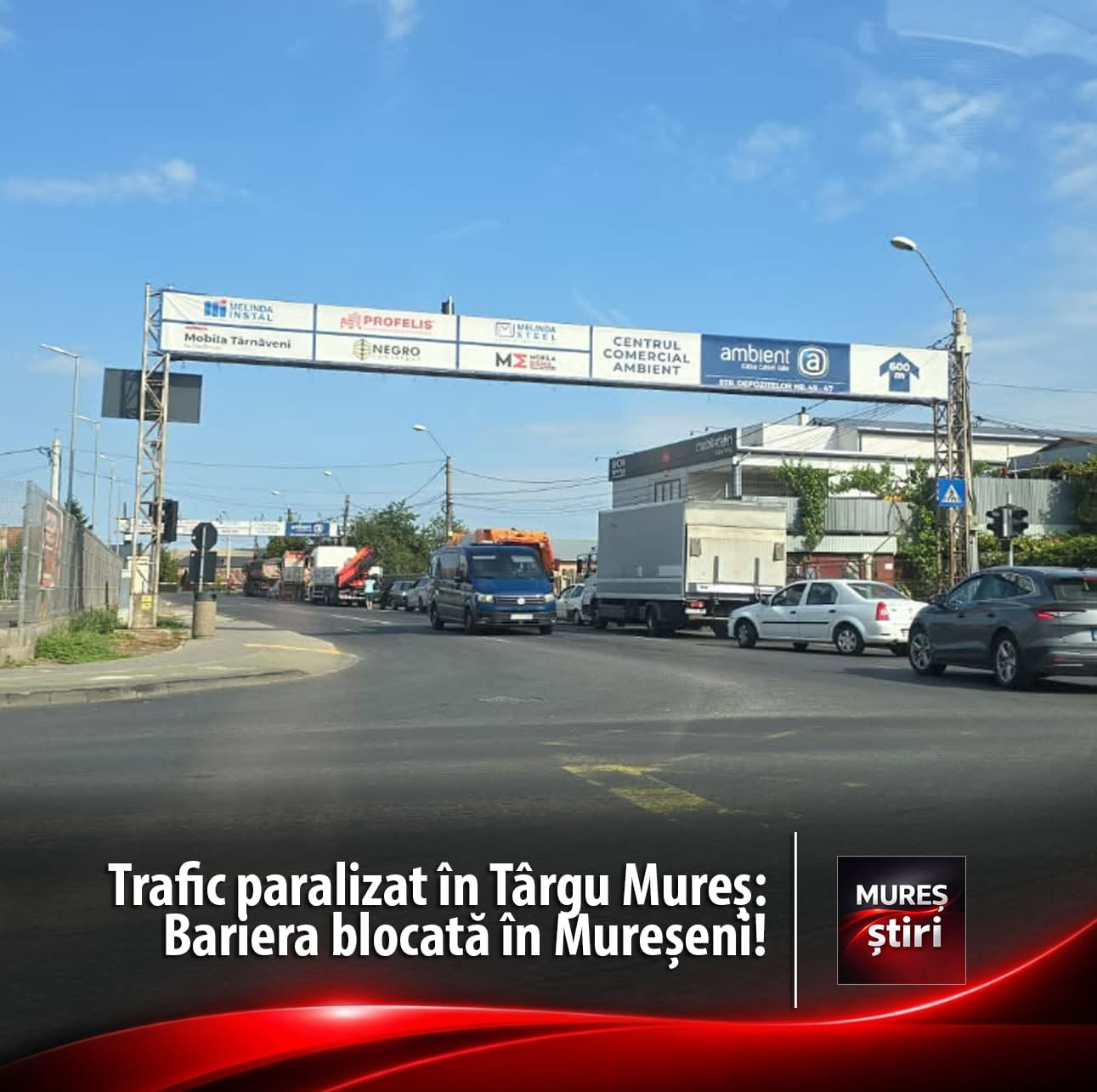 trafic-paralizat-in-mai-multe-zone-din-targu-mures:-bariera-blocata-in-mureseni!
