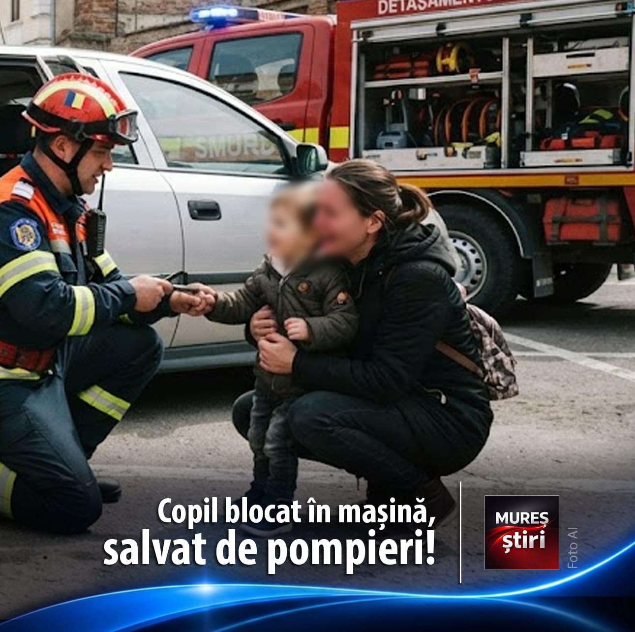 final-fericit!-copil-salvat-de-pompieri-dupa-ce-a-ramas-blocat-intr-un-autoturism,-la-sighisoara!