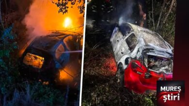 accident-urmat-de-incendiu-la-sighisoara:-victima,-salvata-din-masina-de-alti-soferi-si-transportata-in-cod-rosu-la-upu-targu-mures