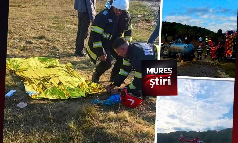 misiune-contra-cronometru-pentru-elicopterul-din-targu-mures:-un-barbat-de-32-de-ani-a-murit-strivit-de-tractor-la-bistrita!