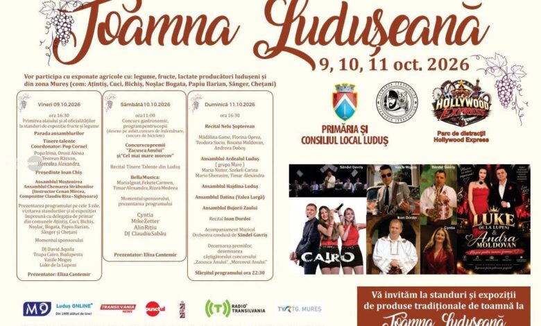 toamna-luduseana-2026:-trei-zile-de-traditii,-produse-locale,-muzica-si-spectacole-la-ludus