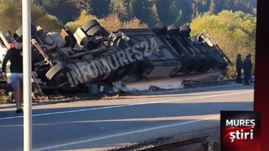 accident-rutier-in-mestera:-un-camion-s-a-rasturnat-in-sant!