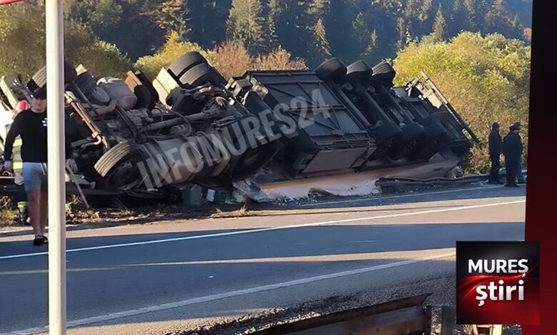 accident-rutier-in-mestera:-un-camion-s-a-rasturnat-in-sant!