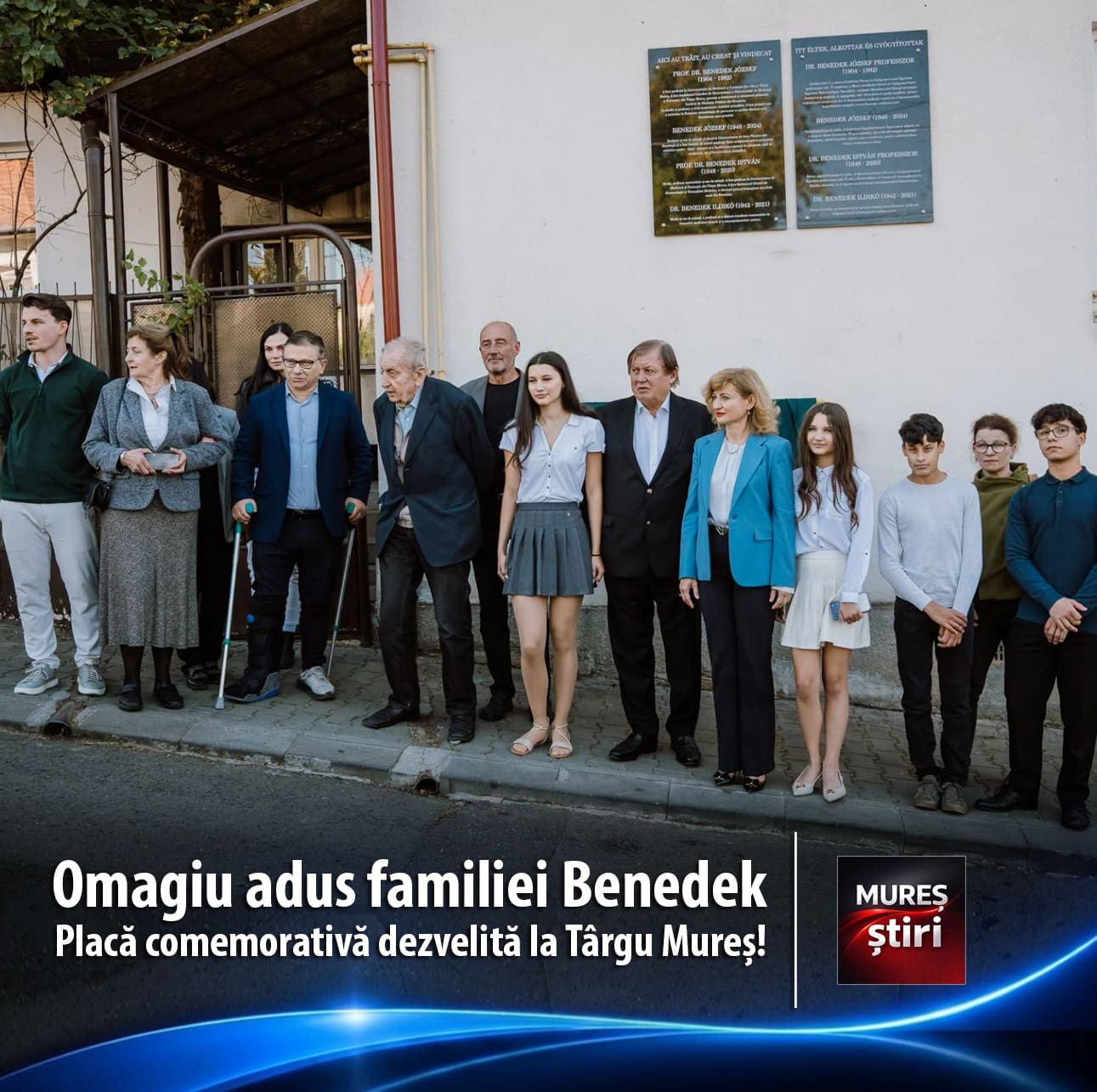omagiu-adus-unei-familii-remarcabile:-placa-comemorativa-dezvelita-la-targu-mures-in-cinstea-familiei-benedek!