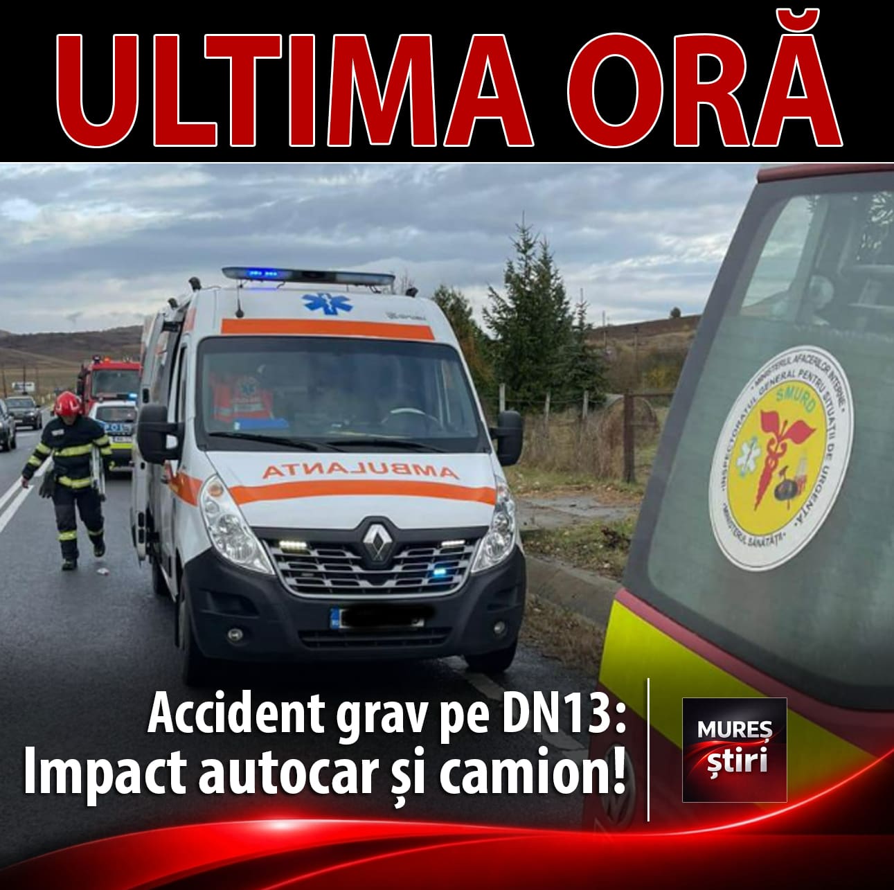 accident-grav-pe-dn-13:-autocar-si-camion-implicate-la-mihai-viteazu!-18-persoane-implicate