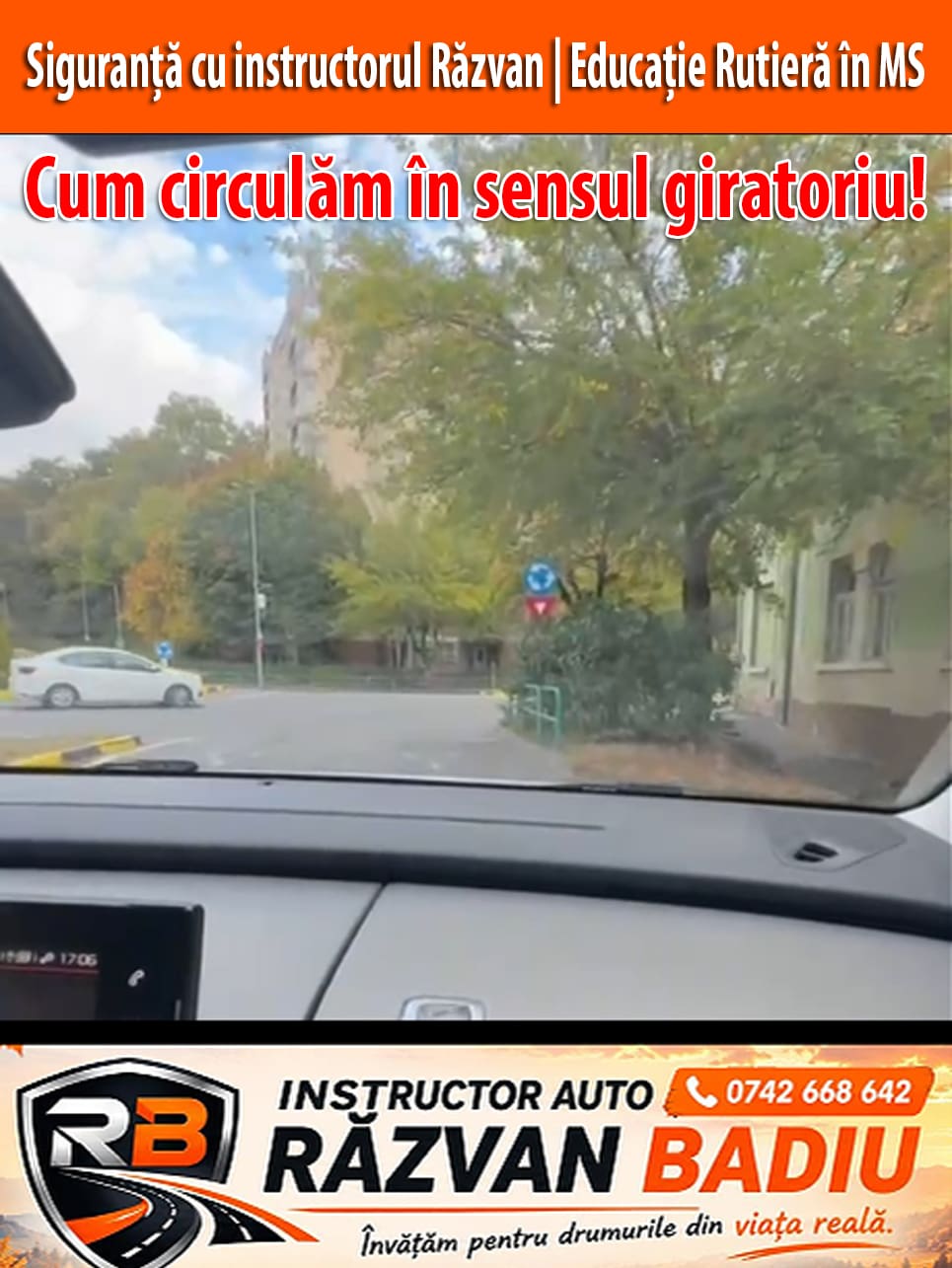 siguranta-cu-instructorul-razvan-|-educatie-rutiera-in-mures-–-azi:-cum-circulam-in-sensul-giratoriu!