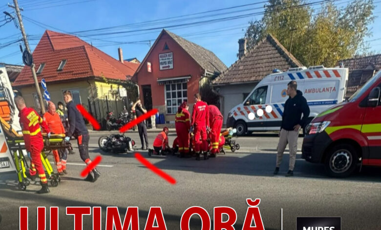 accident-grav-in-sangeorgiu-de-mures:-motociclist-implicat-intr-un-impact!-traficul-este-blocat!