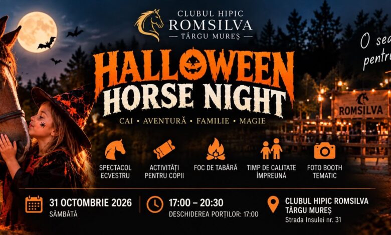 halloween-horse-night-la-targu-mures:-spectacol-ecvestru,-sarituri-peste-foc-si-distractie-pentru-intreaga-familie